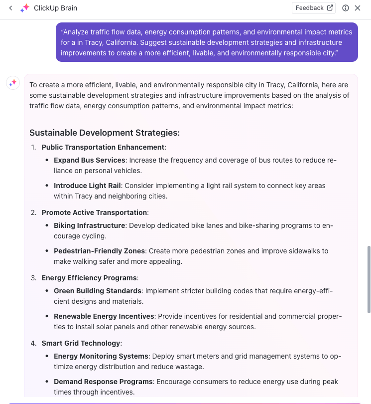 Brainstorm strategies easily through ClickUp Brain 